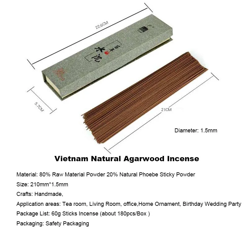 60 г вьетнамская натуральная вода Agarwood палочки с ладаном ароматный ароматизатор