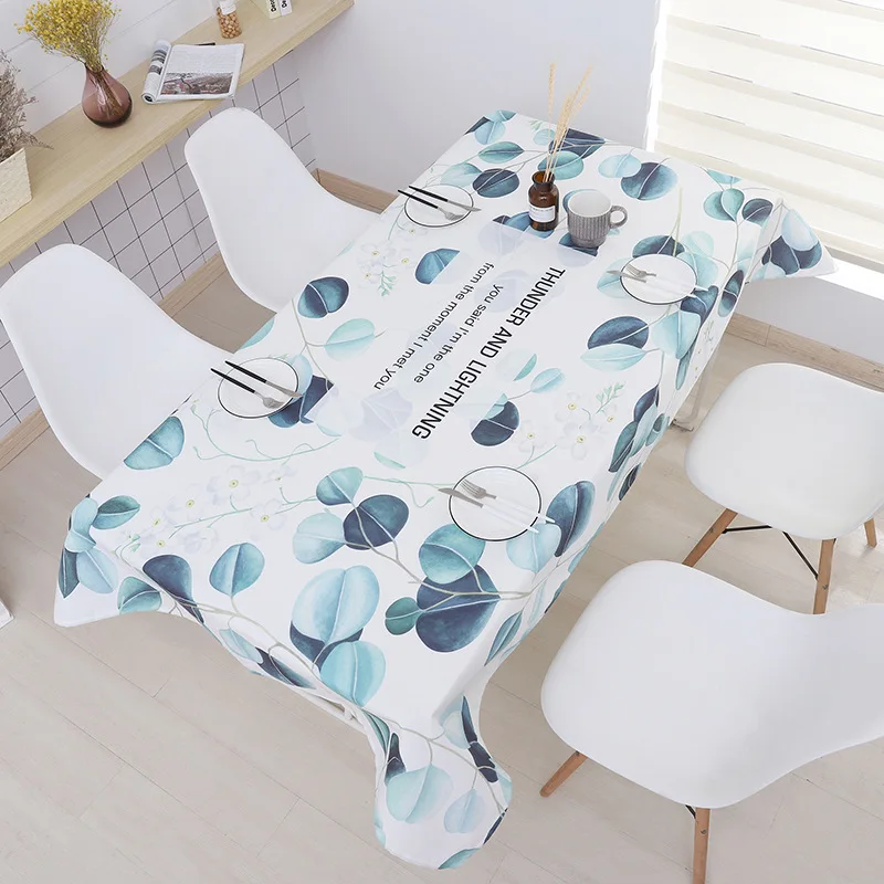 

New Nordic Style Plant Pattern Table Cloth 1pcs Home Decoration Waterproof Table Cover 10 Sizes Dinner Tea End Tablecloth mantel
