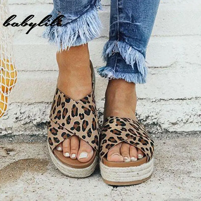

2019 Women Gladiator Sandals Flat sandals New Shoes Female Summer Beach Slippers Sexy Leopard Ladies Flip Flops Sandales Femme