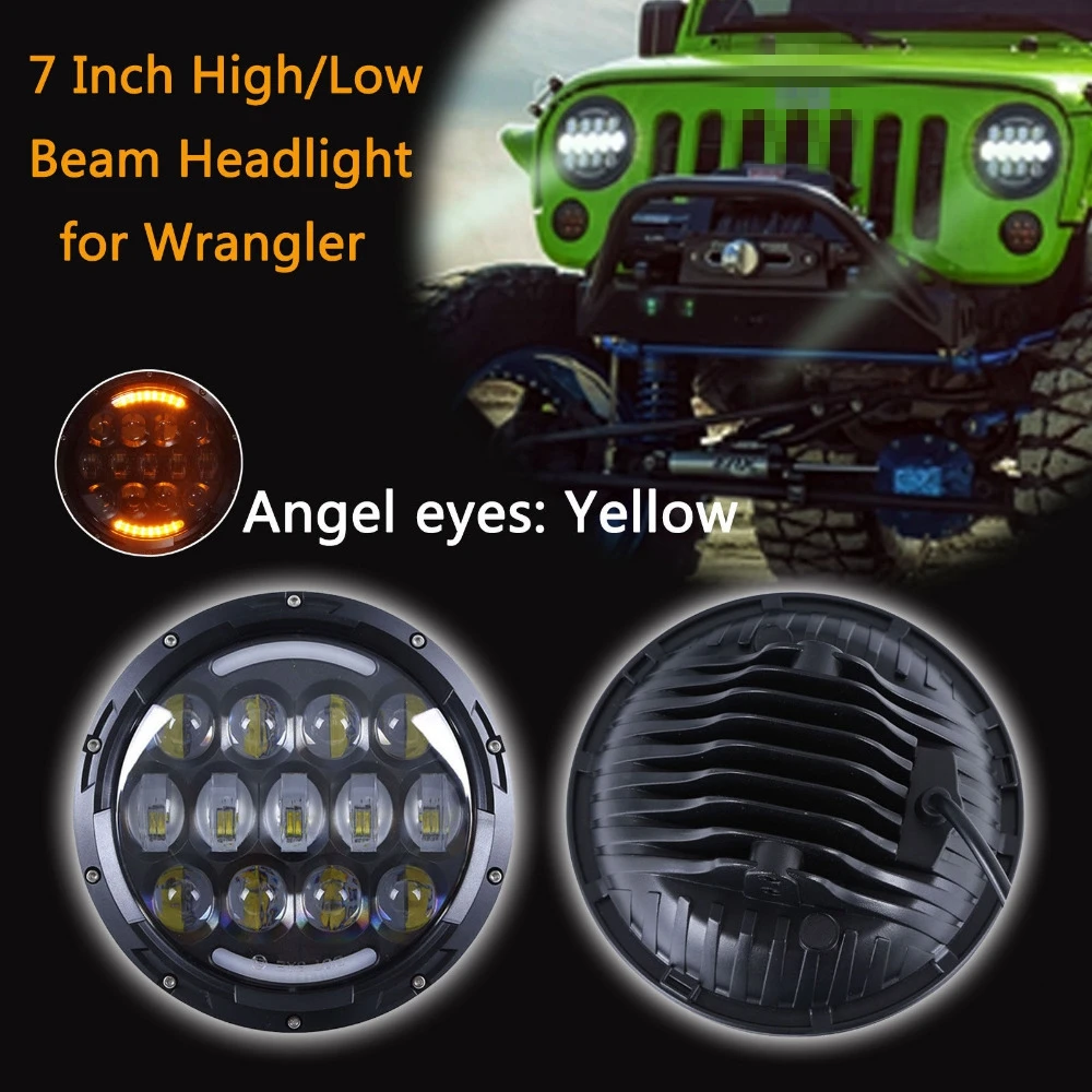 For Jeep Wrangler Hummer H1 H2 Patrol Y60 TJ JK LJ CJ 2D 4D 7inch LED