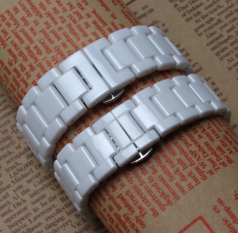 High quality popular watchbands White Ceramic Watchband Bracelets never fade for wristwatch 14mm 16mm 18mm 20mm