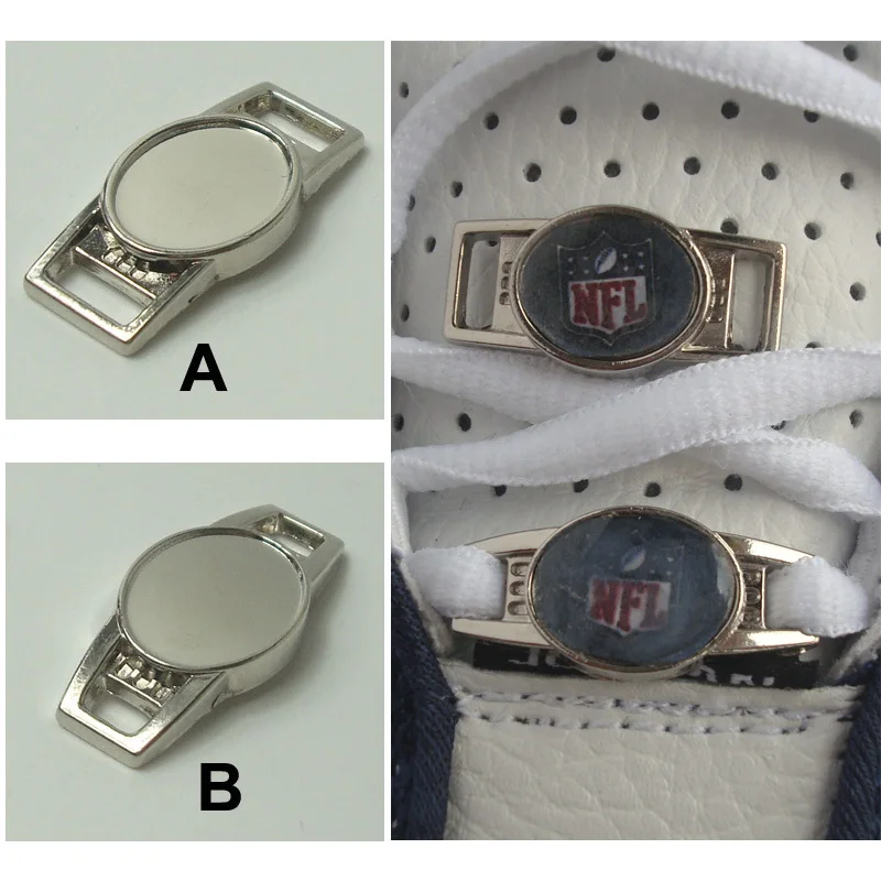 100pcs Alloy Metal Blank Oval Paracord shoelace charms with epoxy