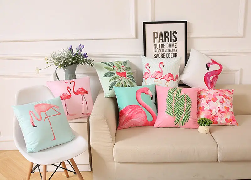 

New Fashionable Flamingo High Quality Polyester Pillowcase Throw Use In Home Bed Room Pillowcase