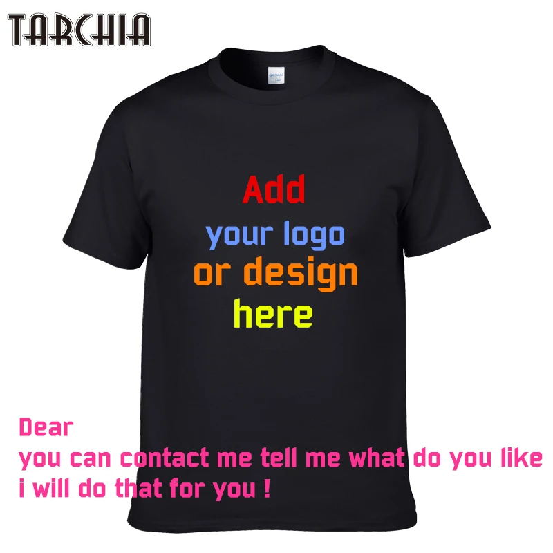 TARCHIA/ г. персонализированные футболки с принтом дизайнерский логотип мужская футболка рекламная новая футболка для мальчиков футболки с короткими рукавами из хлопка