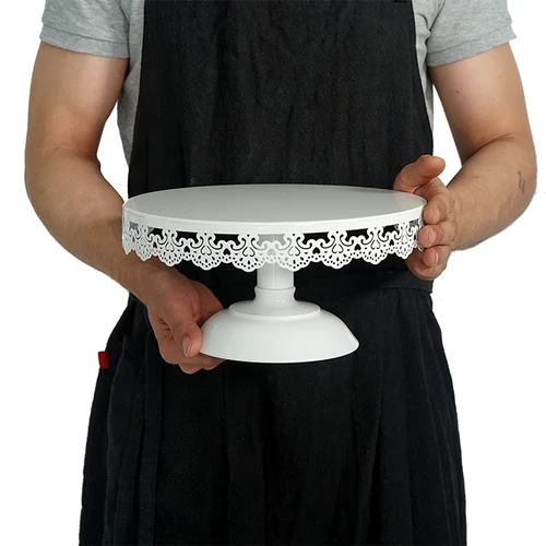 Свадебный торт стенд белый лоток для пирожных Кружевной Край торта инструменты украшения дома десертный стол украшения вечерние поставщики - Цвет: 17123-S