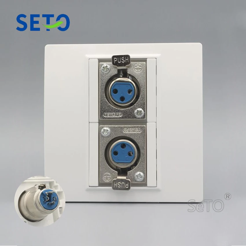 SeTo 86 Тип двойной порт мама XLR разъем настенная пластина гнездо Keystone Лицевая