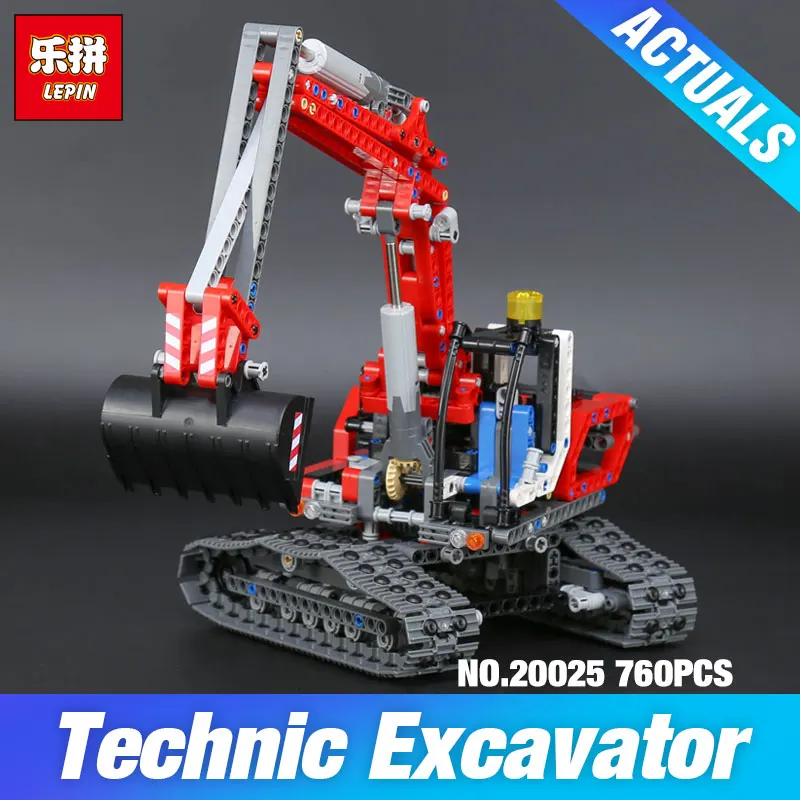 

the Red Excavator Set The 20025 760Pcs Technic Series Children Building Blocks Bricks Boys Educational Toys Model 8294 20079