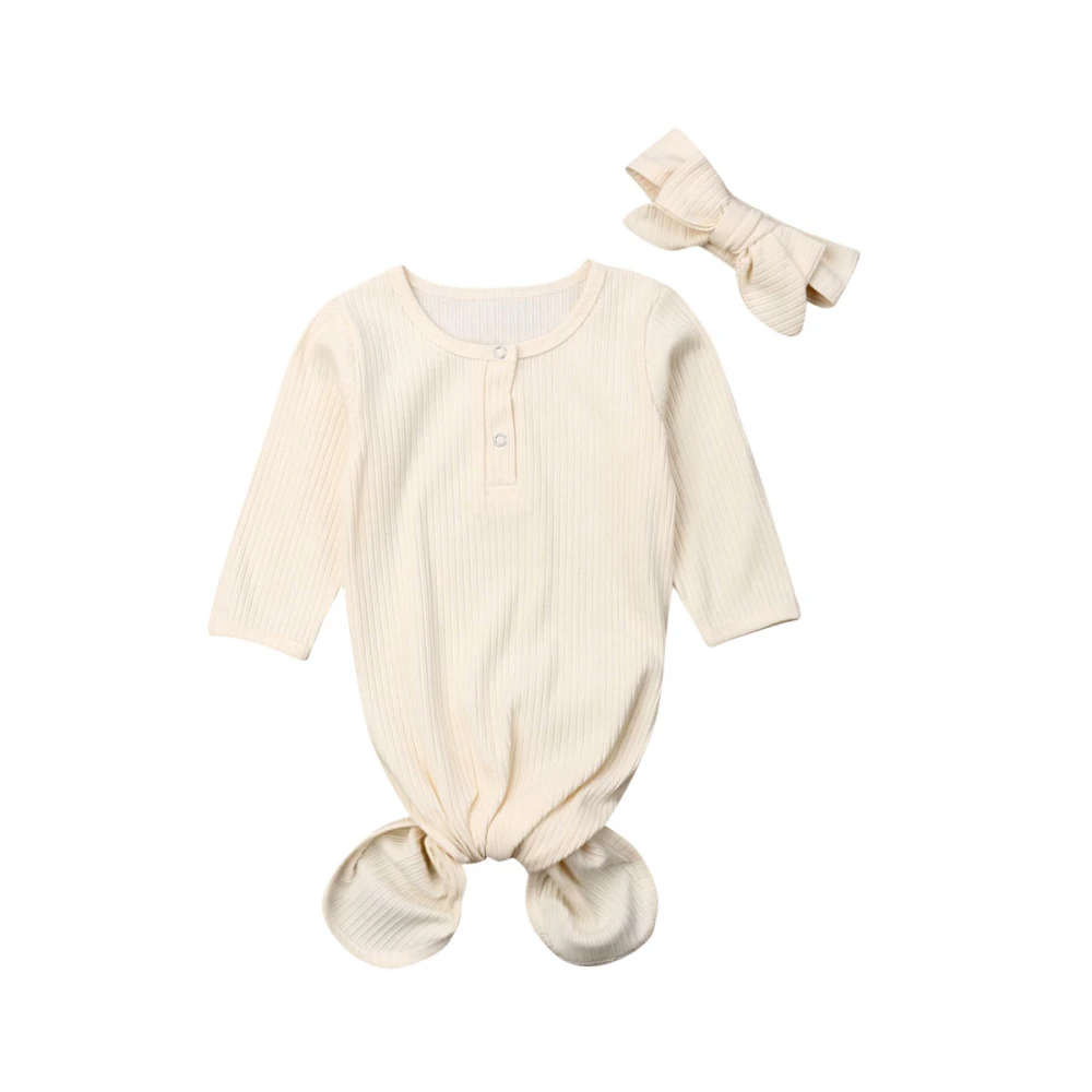 2019 мягкий, для новорожденного ребенка пеленать одеяло муслиновая пеленка + повязка на голову 2 шт сплошной цвет с длинными рукавами