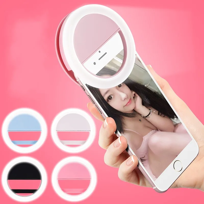 

FENGLAIYI Portable Ring LED Flash Camera Clip Phone Self-timer Night Enhanced Light Night Party Beauty Photo Novelty Gift Lamp