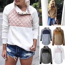 Autumn Winter Turtleneck Faux Fur Women Autumn Button Patchwork Warm Soft Plush Sweatshirts Oversized Tops Autumn Winter Turtleneck Faux Fur Women Autumn Button Patchwork Warm Soft Plush Sweatshirts Oversized Tops