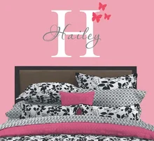 Venta caliente Niños Personalizados Nombre Hermosas Mariposas Del Arte Del Vinilo Etiqueta de La Pared Removible Mural Hogar Girls Room Art Decor Y-602