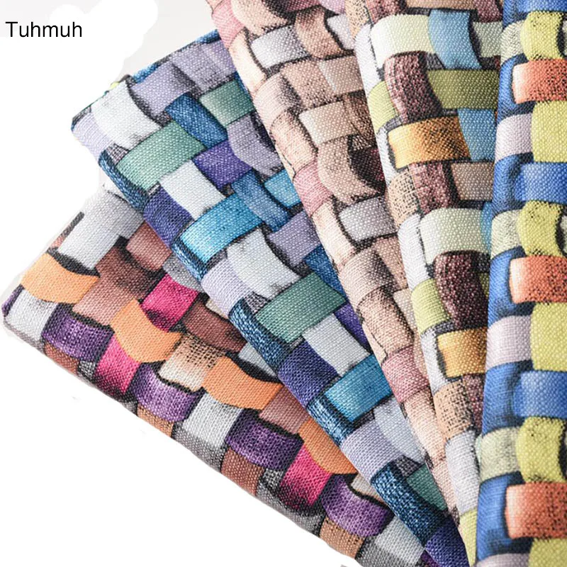 

1 Meter 148cm Width 3D Rattan Printed DIY Sewing Polyester Fabric Cloth Sofa Slipcover Cushion Chair Cover 5 Colors
