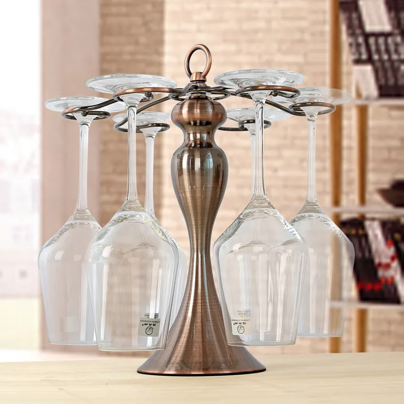 European Metal Wine Rack 6 Wine Glass Cup Stand Wedding Iron Wine