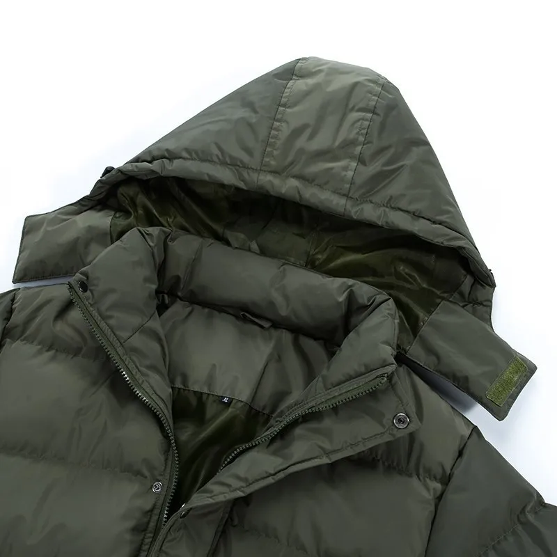 Varsanol толстые зимние куртки для мужчин новейшие парки куртка с капюшоном Длинные теплые пальто мода армейский зеленый с капюшоном парка пальто