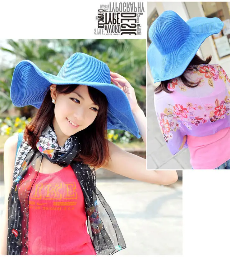 Модная летняя соломенная шляпа Кепка Женская Складная широкая широкополая пляжная шляпа Женская Солнцезащитная шляпа женская