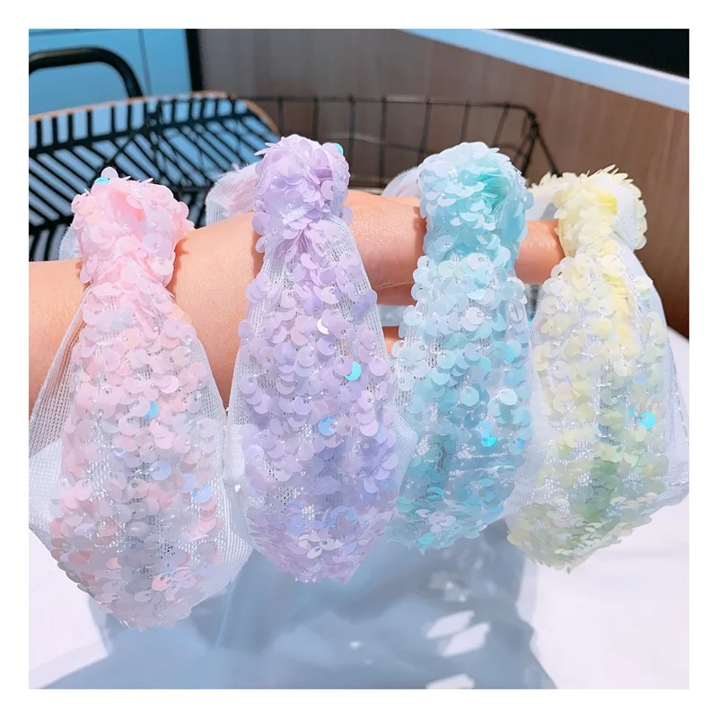 

Lace Sequin Knot Headbands For Women Flower Hairbands Hair Bow Hair Accessories for Girls Crown Headband Hair Band