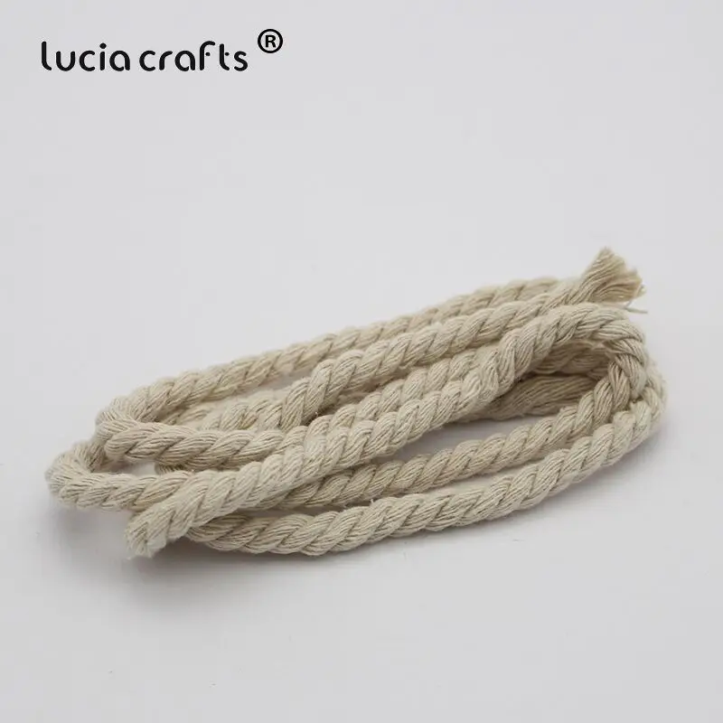 SALE 2Meters 6-20mm Rice White Thick Braided Cotton Rope Three Strand Of Woven Cotton Rope Cord DIY Crafts Bag Decoration CV0705