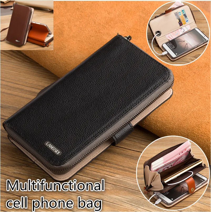 

LJ06 Genuine Leather Wallet Phone Case For Nokia 7 Plus(6.0') Card Holder Flip Stand Mobile Phone Case Full Protect