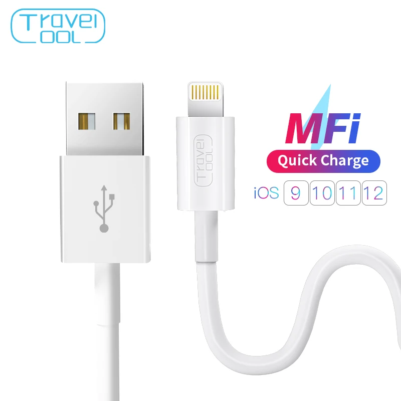 Travelcool MFi кабель USB для iPhone X Xs Max XR быстрый устройство зарядки передачи данных