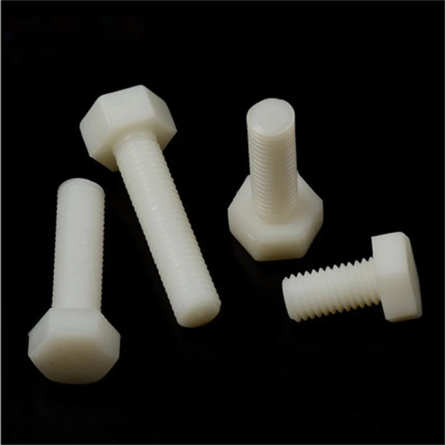 M12X50mm plastic hexangon screws bolts with nut nylon external six