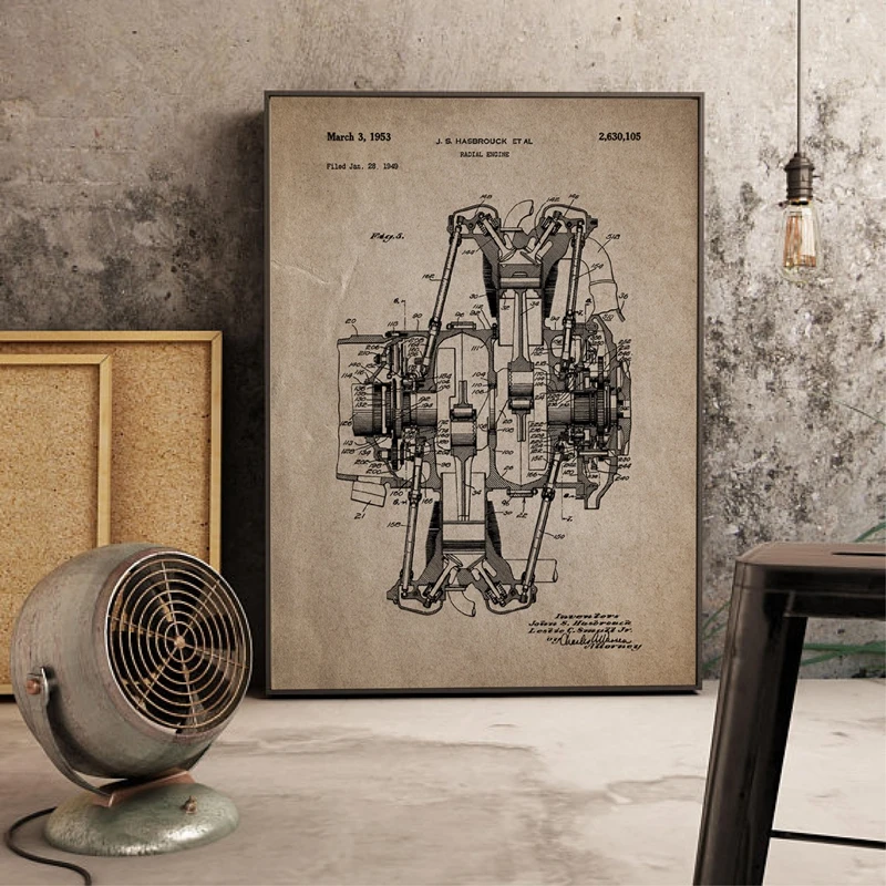 Aircraft Parts Patent Canvas Prints Home Decor