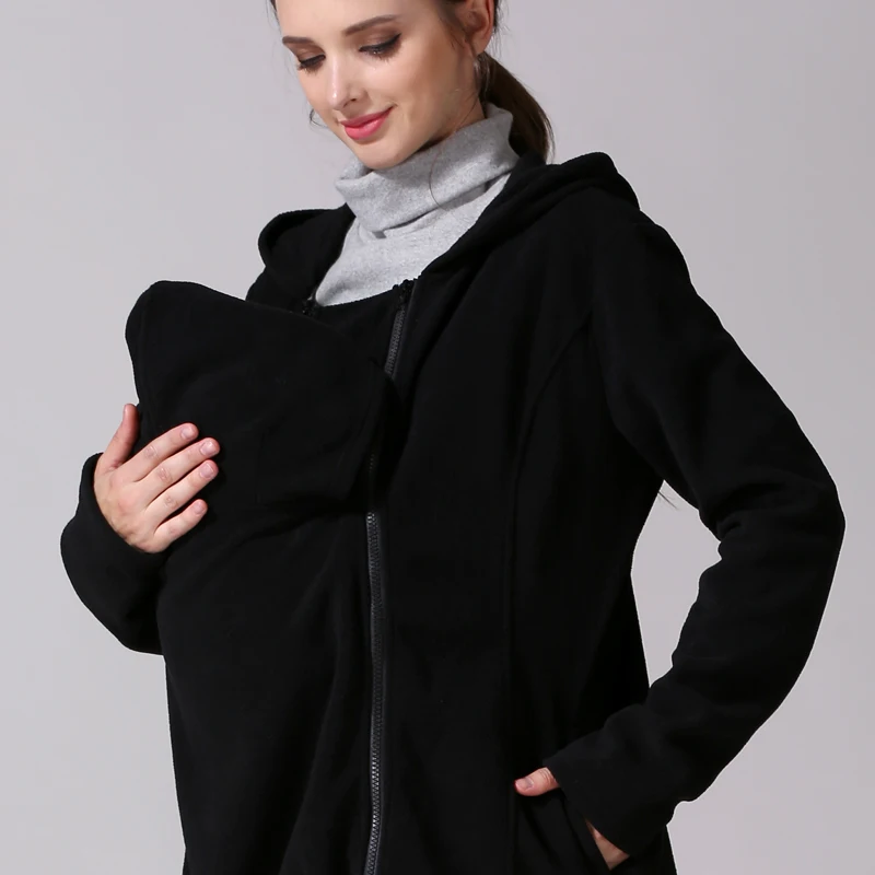 Emotion Moms Winter Breastfeeding Nursing Tops Multi Function Maternity Coat Kangaroo Coat for Pregnant Jacket Maternity Clothes 2