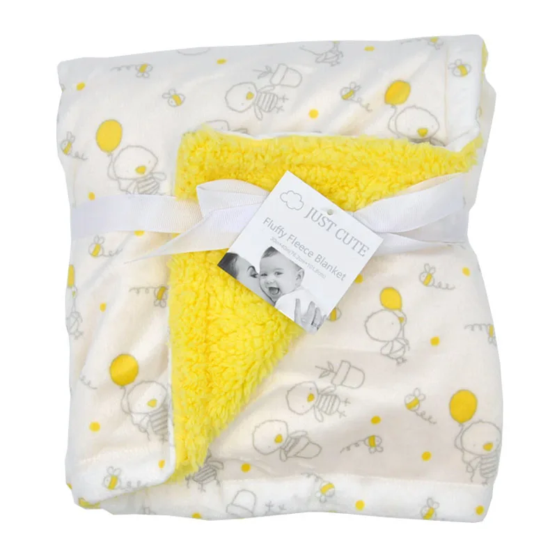 Cute Cartoon Newborn Baby Blanket Coral Fleece Baby Swaddle Super Soft Baby Wrap for Infant Baby Bedding Blanket Size 102cm76cm (5)
