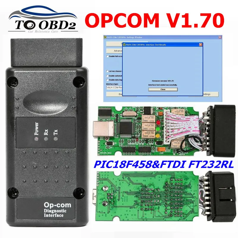 OPCOM для Opel V1.70 с чипом PIC18F458 FTDI FT232RL op com OBD2 автомобильный диагностический