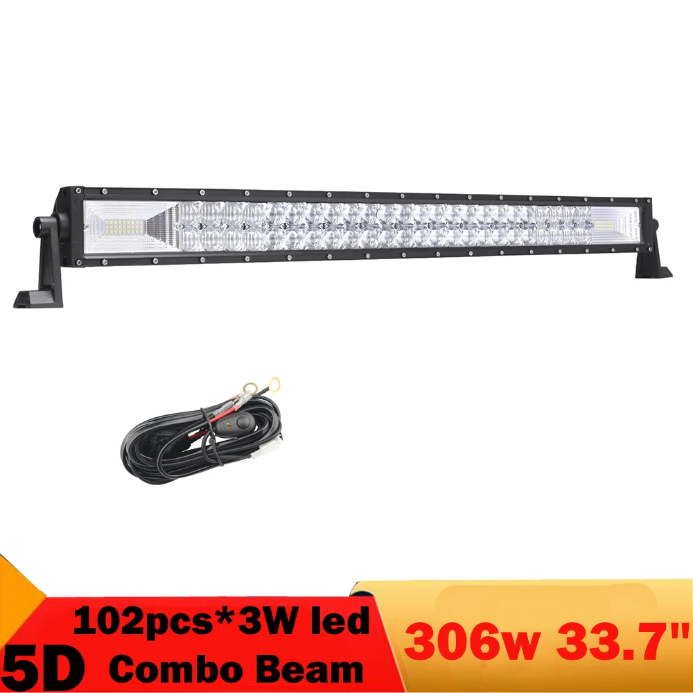 

306W 33.7 Inch Offroad LED Light Bar 4x4 Truck ATV UTV SUV Pickup Trailer Driving Light Bar Emergency Light Fog Lamp 12v 24v led