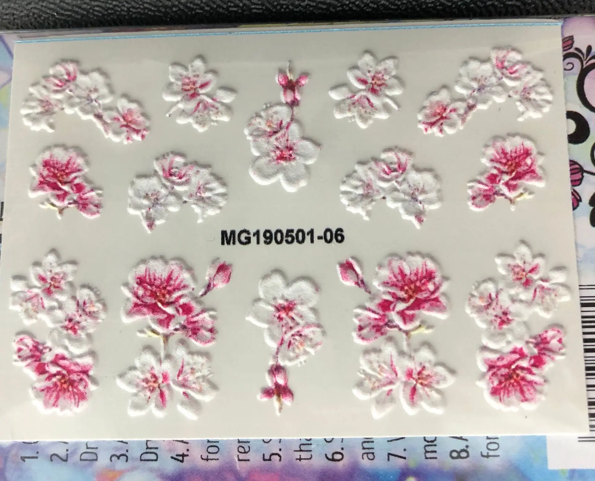3D nail decal Floral water transfer Fashion sticker Nail wraps 3 d slide nail art#3D0004