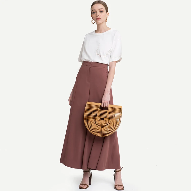 HDY Haoduoyi Woman 2019 New High Waist Wide Leg Loose Pants Solid Office Lady Brief Trousers For Female HDY Haoduoyi Woman 2019 New High Waist Wide Leg Loose Pants Solid Office Lady Brief Trousers For Female