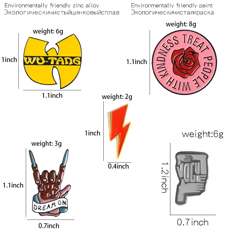 Эмалированная булавка Rock You Wu-tang OD queen Давид Боуи мешочек для брошек одежды нагрудная булавка значок рок-н-ролл Группа ювелирные изделия меломаны