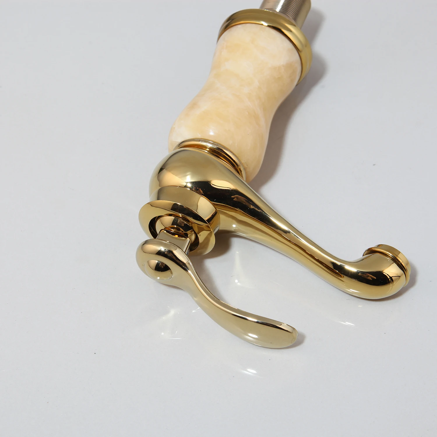 KEMAIDI Золотой полированный столешница для ванной кран для умывальника поворотный кран с одной ручкой смеситель для горячей и холодной воды