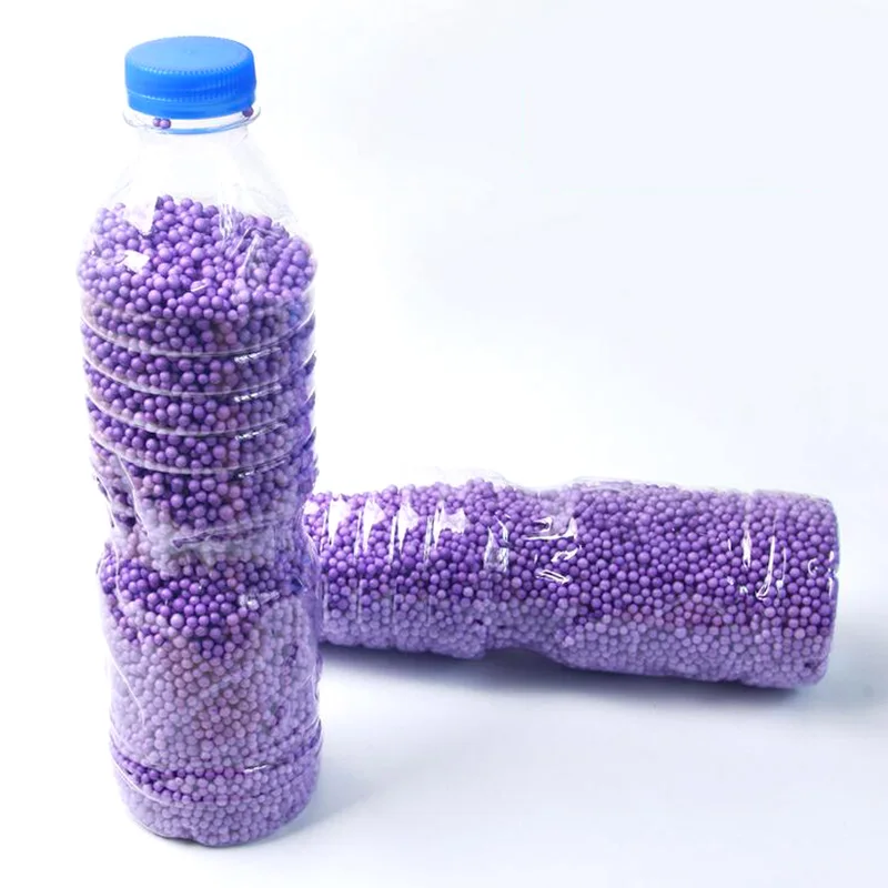 TOFOCO 500 мл/бутылка DIY снежные частицы грязи аксессуары слизи шары маленькие крошечные пенопластовые бусины для плавок наполнитель для DIY поставки 2-4 мм - Цвет: Фиолетовый