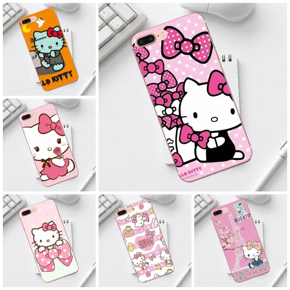 Qdowpz Hello Kitty Sanrio Rubber Soft Phone Case For iPhone 4 4S 5 5C