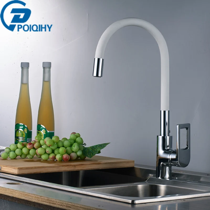 

Chrome Kitchen Sink Faucet Bathroom Sink Tap Deck Mounted Mixer Tap Torneira Swivel Single Handle Taps W/ Cold and Hot Water