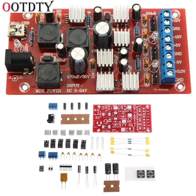 OOTDTY DIY модуль питания USB Boost один поворот Двойной линейный регулируемый комплект питания Регулятор несколько выходов комплект питания