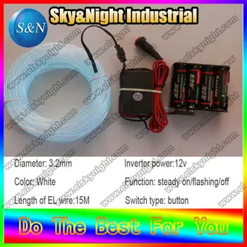 

Show your time!!!! Tron dance!!!! Neon light sweing on clothes for dancing (15m el wire + 8AA battery case)+Free shipping