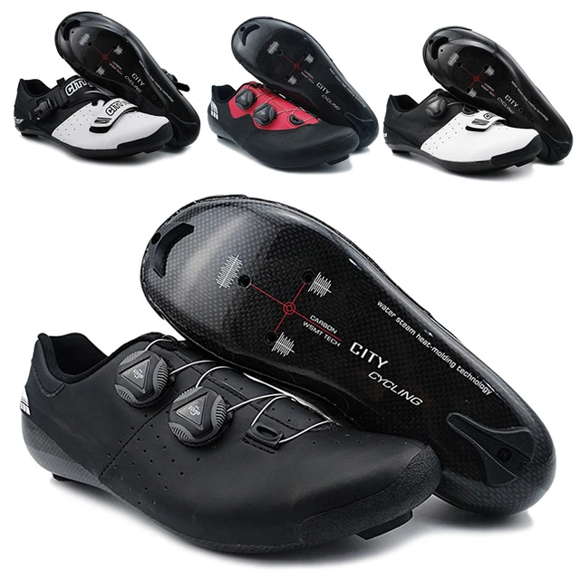 City Cycling Shoes Heat Moldable 3K Carbon Fiber Road Bike