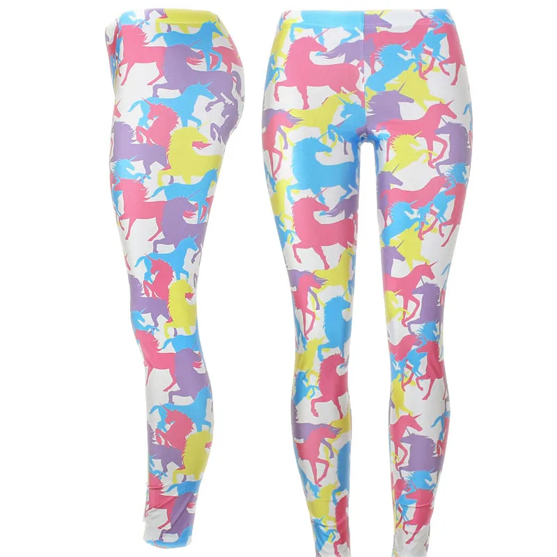 

New Colorful Unicorn Cartoon Leggings Women FunnyGym Printed Leggins Women Slim Sexy Fitess Streetwear Pants High Waist Leggings