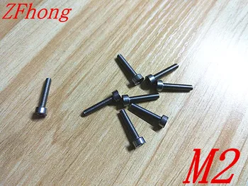

50PCS High Quality Grade 2 M2 Titanium hex socket screw m2x4/5/6/8/10/12/15