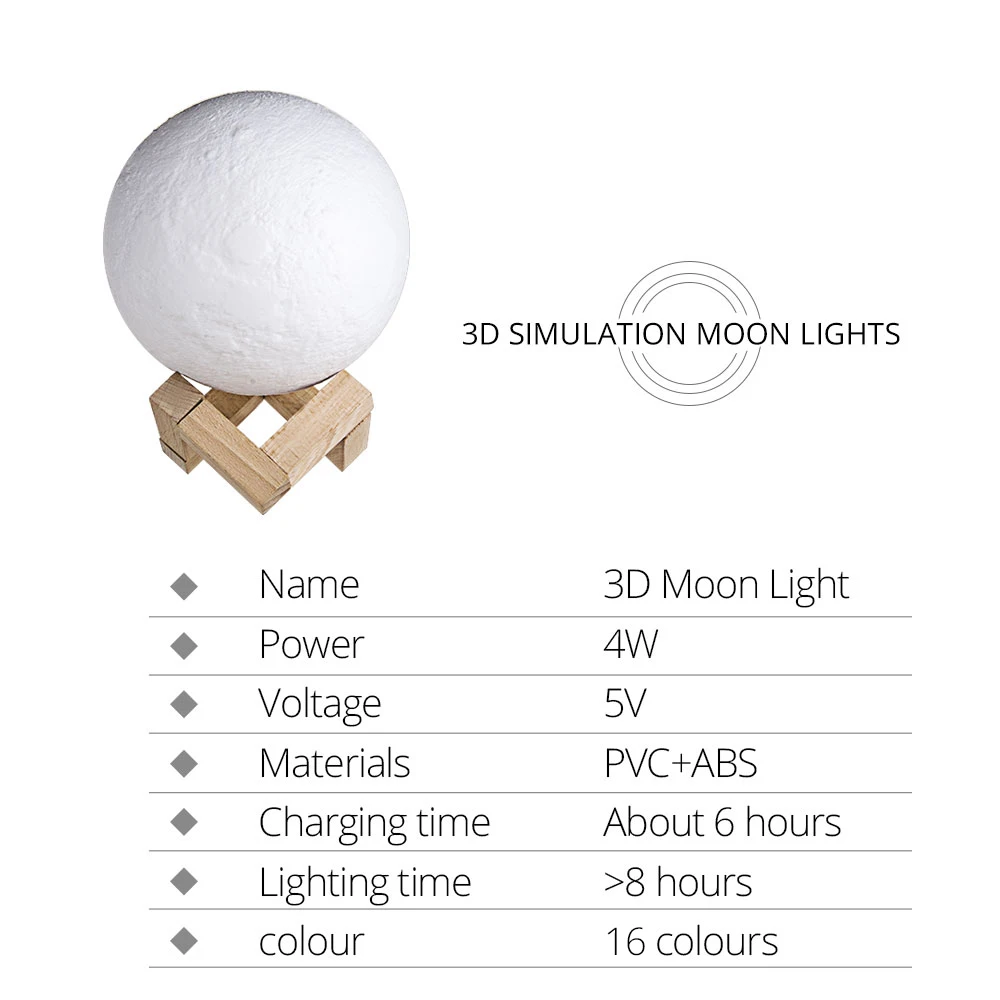 3D Перезаряжаемые печати светодиодный задний фон луна ночь светильник Lampara Луна 2 цвета сенсорный переключатель Спальня книжный шкаф Luminaria Новинка лампа лунного света