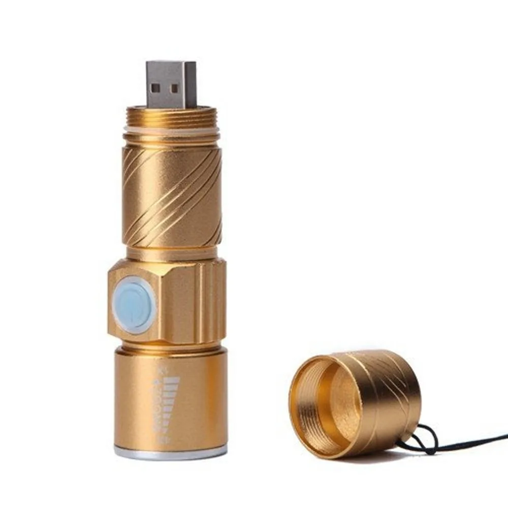USB flashlight gold