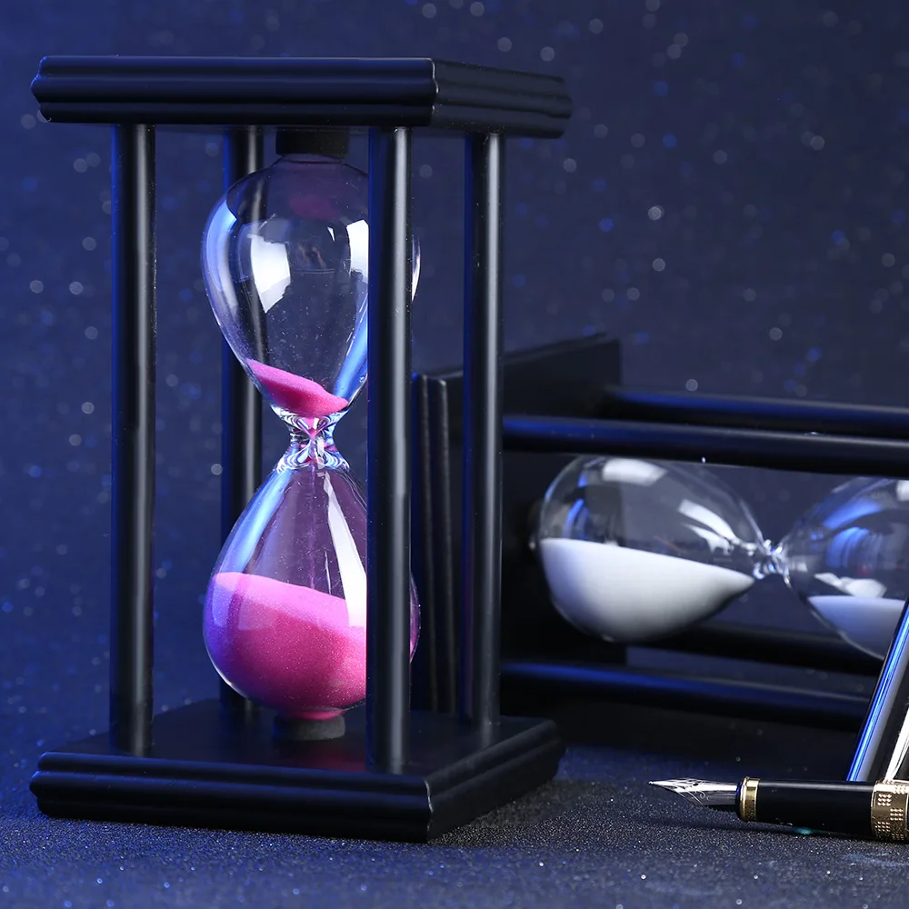 60 минут 8,06 дюймов красочные Песочные часы Таймер-часы с деревянной рамкой креативный подарок современные украшения для дома