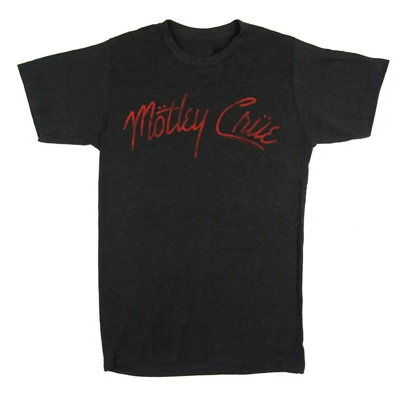 

Cool Shirt Designs Men'S Short Funny Crew Neck Motley Crue Classic Red Name Logo Faded T Shirt