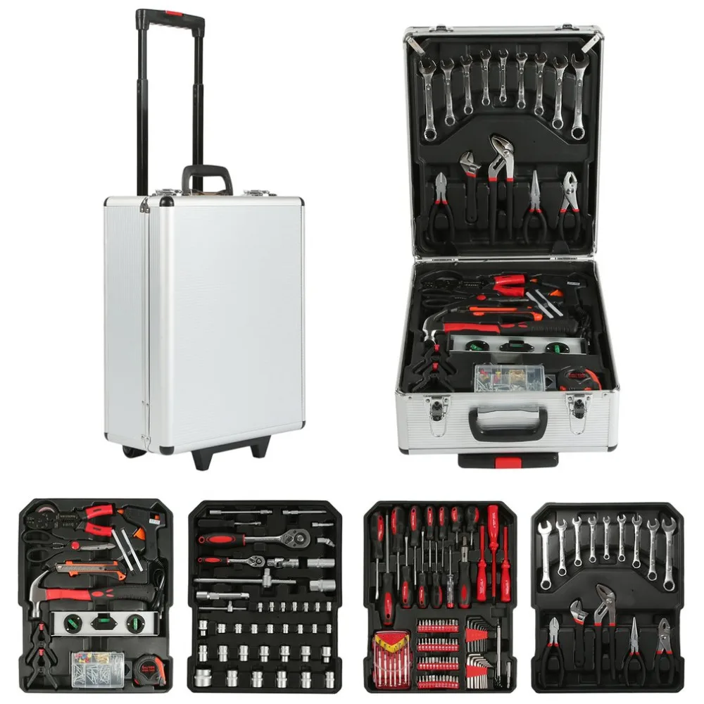 

Car Home Bike Repair Tool Kit 687 PCS Tool Trolley Set With Aluminum Alloy Carrying Box Precision Garage Mobile Workshop Toolbox