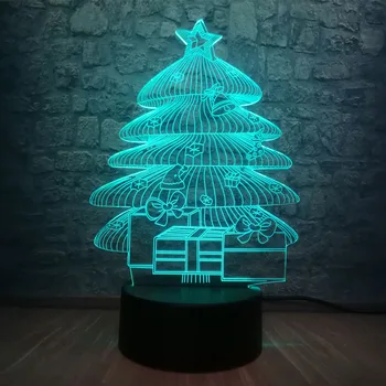 

3D Snow Star Tree LED USB Night Light RGB Lighting Bedroom Table Sleep Lamp Kid Baby New Year's Gift Home Decor Christmas Gift