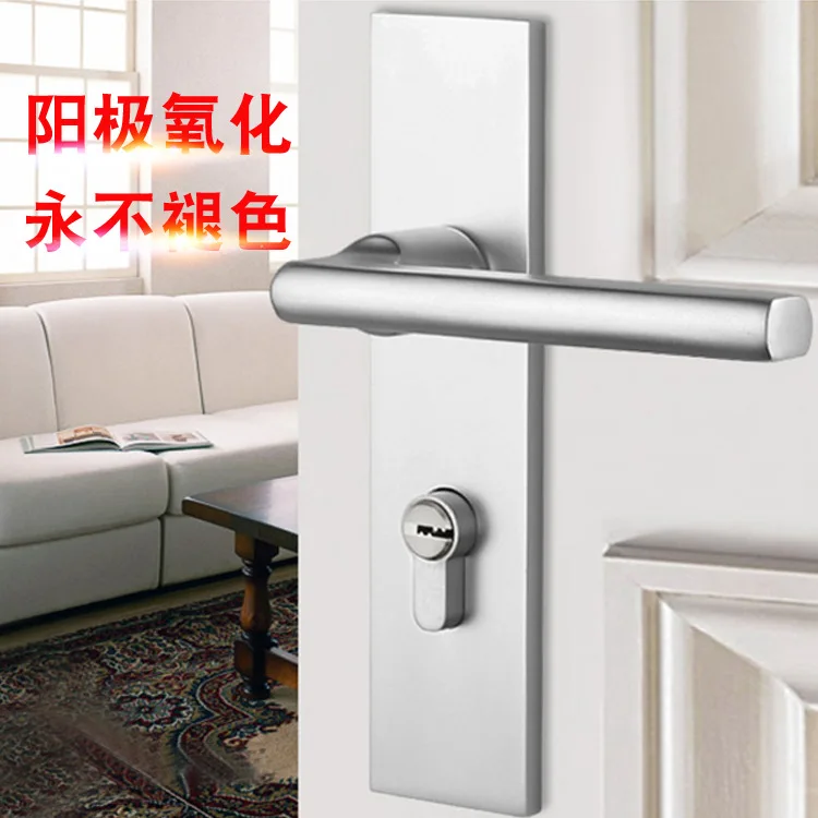 

2018 Cadeado Free Shipping Wholesale Aluminum Alloy Furniture Hardware Space Alumina Mechanical Locks Mute Indoor Bedroom Lock