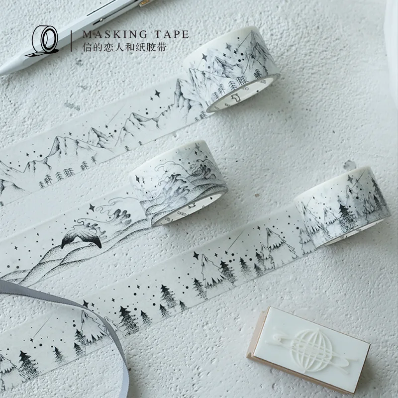

Chinese Ink Painting Washi Tape DIY Crafts Wrapping People Adhesive Stickers Scrapbooking Gift Tapes
