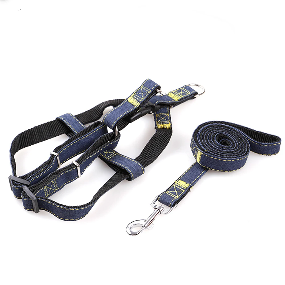 Dog Harnesses Lead Set Collars Cowboy Traction Rope Strong Leash
